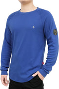 BOCOMAL FR Shirt 7oz Heavyweight Flame Resistant Shirts for Men Fire Retardant Long Sleeve Crew Work Shirts CAT2