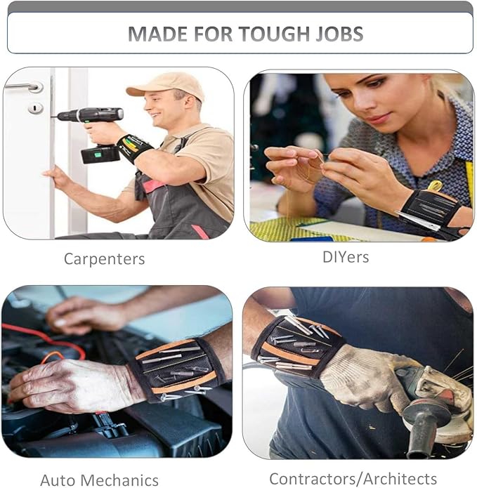 Magnetic Wristband for Tools, Telescoping Magnetic Pick Up Tool, Stocking Stuffers for Men, Gift for Men Women Husband (Ideal for Dad Birthday Father’s Day/Christmas Gift)