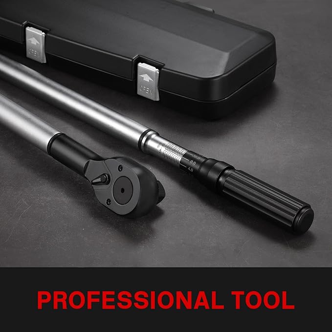1-Inch Drive Click Torque Wrench (200-1000ft.lb / 271-1356.7Nm) Dual-Direction Adjustable Torque Wrench Set