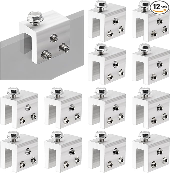 12PCS Standing Seam Roof Clamps, Metal Roof Fixing Clamps, Racking Bracket for Solar Panel Module Installation, Starlink Base, Heat Cable and Snow Guard Attachment