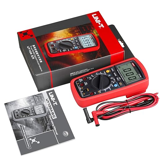 UNI-T Multimeter Kit UT139A, Digital Voltmeter Ohm Meter True RMS Auto/Manual Range 2000 Counts