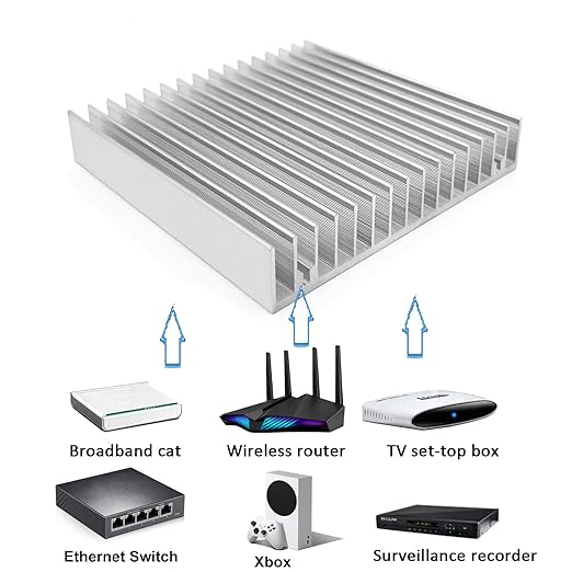 Aluminum Heatsink Anodized Heat Sink 100x100x18mm Passive Cooler Radiator with 16 Fins Compatible with MOSFET IC GPU Power Amplifier LED Light PCB Router High-Performance Cooling Heat Sink