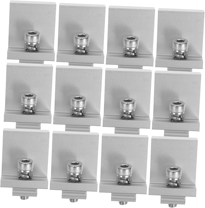 12pcs Metal Solar Panel Clip Bracket Solar Panel Support Easy Installation for Outdoor Use Weather-Resistant Design