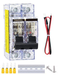 DIHOOL 60A DC Circuit Breaker with Remote Control, 12V-400V DC & 90-400V AC, 2 Pole Miniature Circuit Breaker, DIN Rail Mount Disconnect Switch