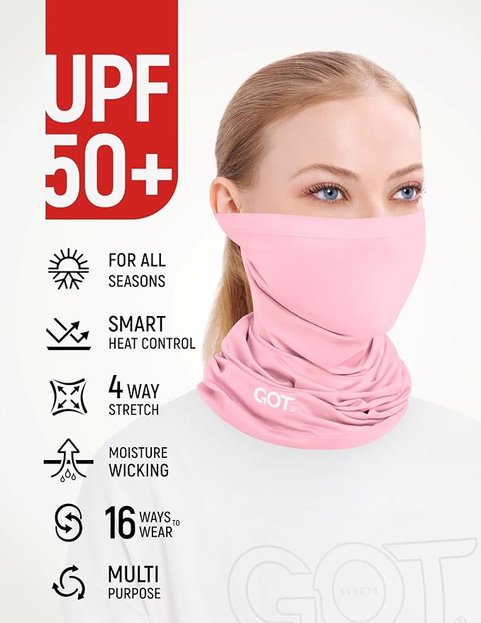 GOT Sports Cooling Neck Gaiter - UPF 50+ Fishing Face Mask for Men Women - Thermoregulation & UV Sun Protection