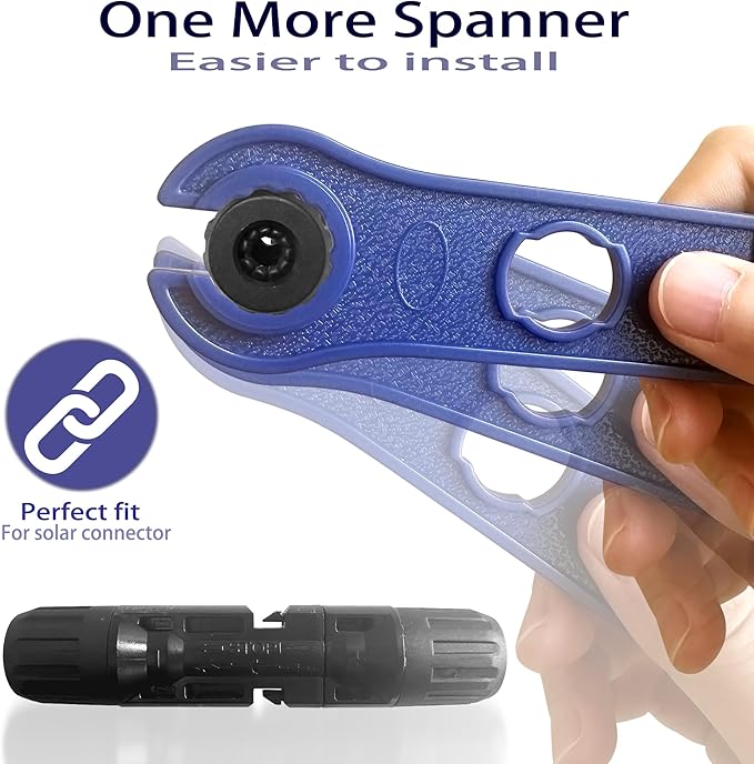 Solar Crimper Tool Kit, 1PCS Crimper for 2.5/4/6mm² Solar Cable, 2 Pcs Spanner Wrench, Solar Connectors, 10 Pairs Mc4 Connector for Solar Panel Cable Assembly and Installation