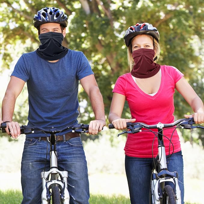 Geyoga 6 Pieces Summer UV Protection Cooling Neck Gaiter Face Clothing Neck Gaiter Mask Scarf Sunscreen Breathable Bandana
