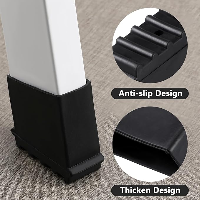 Operitacx 4Pcs Ladder Feet Replacement Rubber Foot Covers Step Ladder Foot Mat Herringbone Non-Slip Pads Accessories 2.36X2.36X1.10In Black