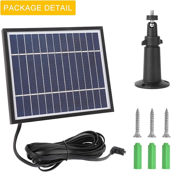 iTODOS Solar Panel for Arlo Pro, 11.8Ft Outdoor Power Charging Cable and Adjustable Mount, Not for Arlo Ultra or Pro3 (Black)