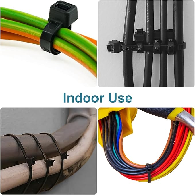 Zip Ties Assorted Sizes 4+6+8+12 inch, 4000 Pack, Black Cable Ties, UV Resistant Wire Ties for Outdoor Use, LOCKLOCK