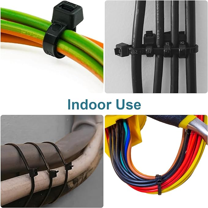 Zip Ties 14 inch(1000 Pack), 60 lb, Black Heavy Duty Wire Ties, UV Resistant Cable Ties for Indoor and Outdoor Use, LOCKLOCK