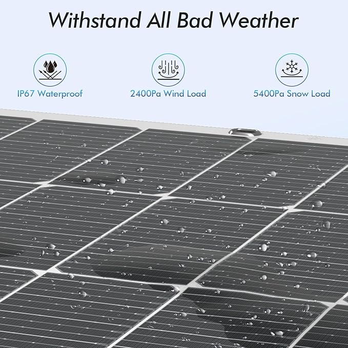 Viewsun Flexible Solar Panel 2PCS 100 Watt, Fiberglass Bendable Solar Panels 16BB Mono Cell, Lightweight & Urtra-Thin for RV, Camping, Boat, Balcony, Roof, Yacht,Uneven Surface