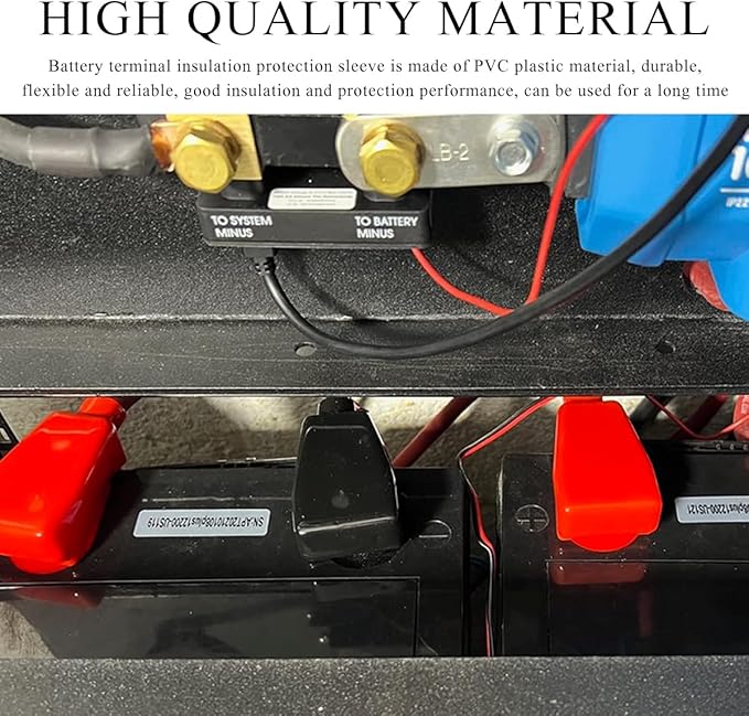 2 PCS Battery Terminal Covers, Positive and Negative Terminal Insulating Protector Cover, Flexible Terminal Cable Covers Replacement for Automotive Battery, Car Accessories