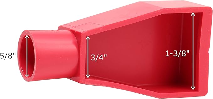 Fastronix Red and Black Top Post Style Flexible Battery Terminal Cover