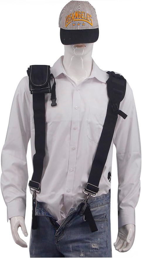 Cedriany Tool Belt Suspenders for Work Belt Suspenders Heavy Duty Padded with Attachment Loops for Men