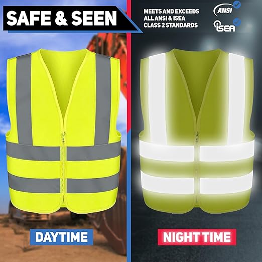 Neiko High Visibility Safety Vest ANSI Class 2, No Pocket, Neon Yellow, Extra-Large (XL)