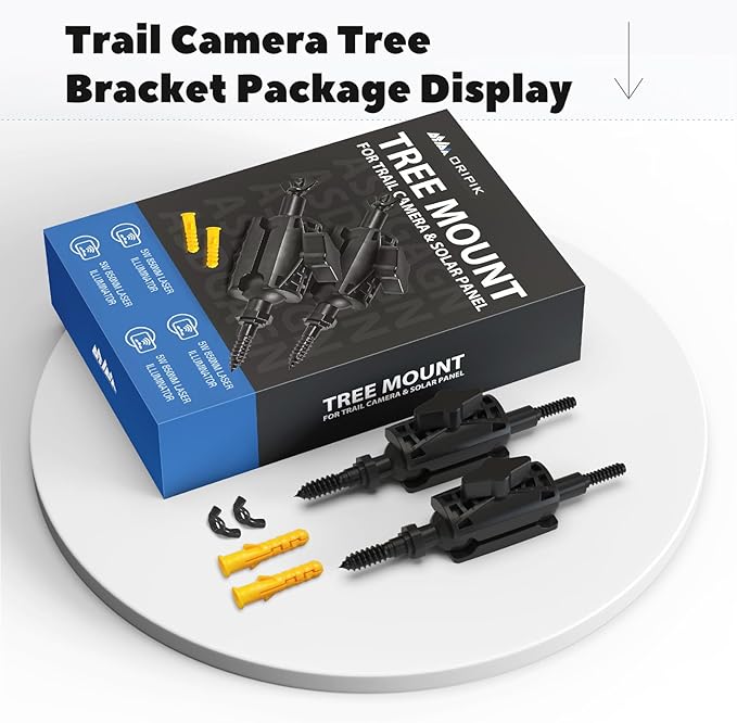 Adjustable Trail Camera Tree Mount: Game Camera Outdoor Mounting Bracket Holder with Double 360° Swivel Tilt Ball Joints, 2 Packs
