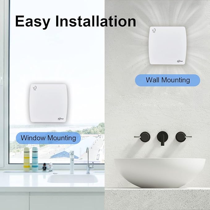 4 Inch Exhaust Fan, 56CFM Wall Mount Bathroom Exhaust Fan with Timer and Backdraft Damper, Quiet Window Mount Extractor Ventilation Fan for Bathroom Kitchen Garage, 12W, White