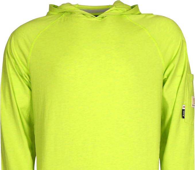 BOCOMAL FR Hooded T Shirts Heather Series 6oz Flame Resistant NFPA2112 CAT2 Fire Retardant Hoodies Work Shirt