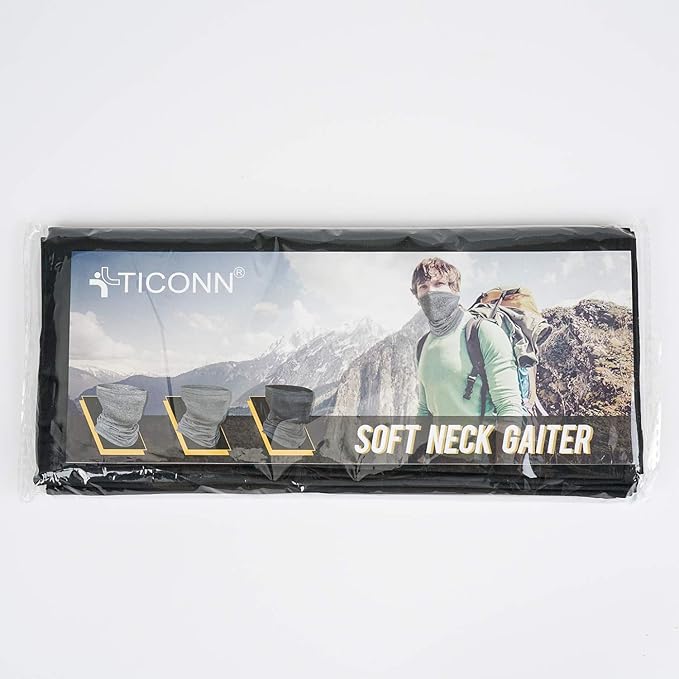 TICONN Neck Gaiter Face Cover Scarf, Neck Warmer Breathable Sun & Wind-proof for Skiing Fishing Hiking Cycling