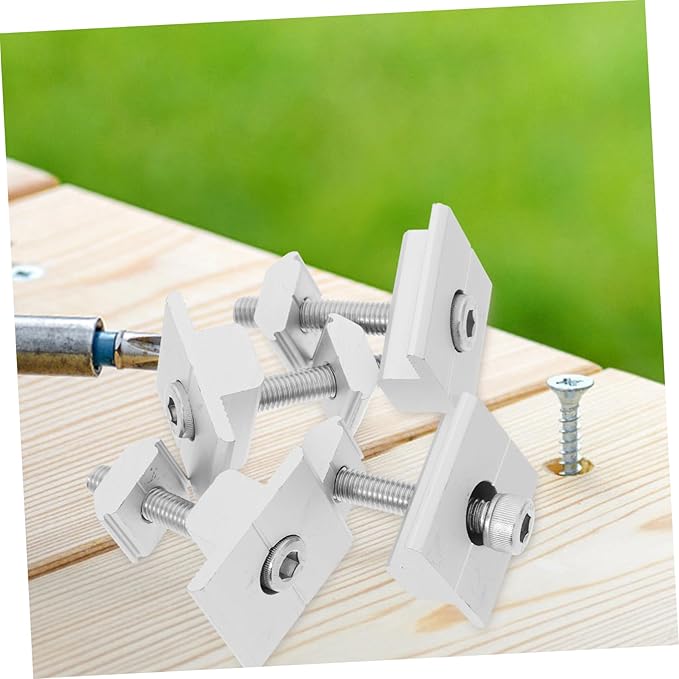Solar Panel Mounting Accessories 4pcs Solar Panel Mid Clamps with T-Shaped Mid Clips for Cylindrical Head Screw