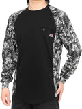BOCOMAL FR Shirts Crewneck 5.5oz Lightweight Cotton Paisley Camo Two-Tone Flame Resistant Long Sleeve CAT2 Work Shirt