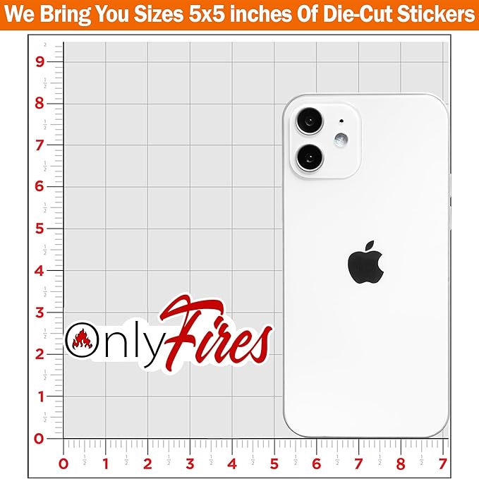 Firefighter Helmet Sticker, Red, Vinyl, Modern, Waterproof, Sticker, 5 Inches