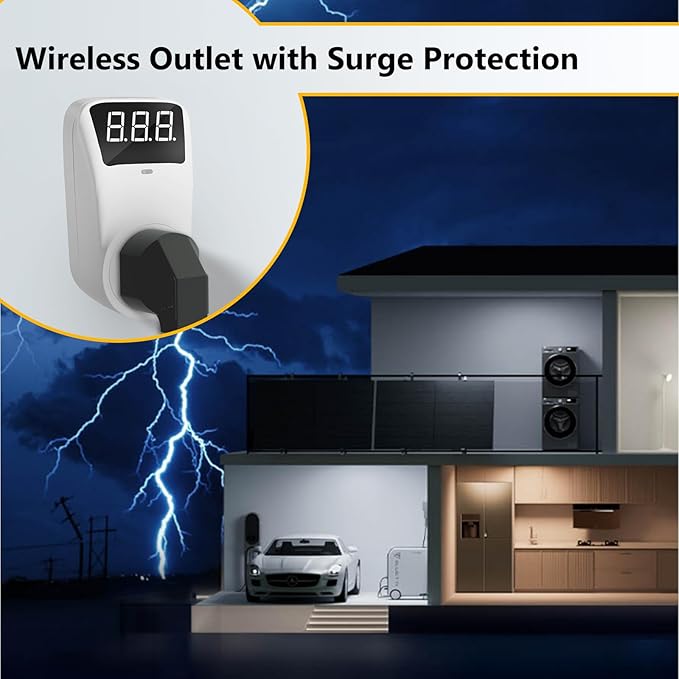 BSEED Voltage Protector Electronic Surge Protector Outlet, 1800W Wall Surge Protector for Refrigerator, TV, PC, Home Appliance, Voltage Regulator with LED Display Screen, Adjustable, 15A, 120V, 1 Pack