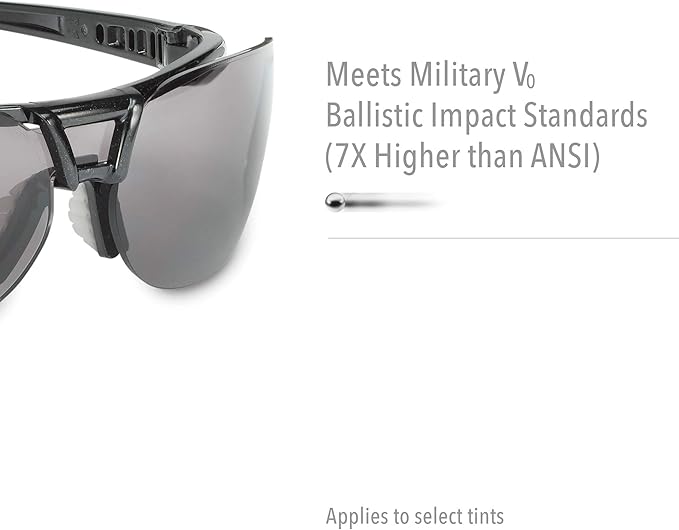 Honeywell Uvex by Protégé Safety Glasses, Metallic Black Frame with Clear Lens & Ultra-Dura Anti-Scratch Hardcoat (S4200-H5)