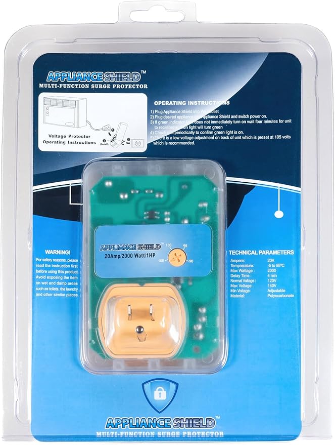 Surge Protector - Protects Appliances From Damaging & Costly Voltage Spikes/Dips. Great for Refrigerators, Freezers, Dryers, Computers. Best in Class 20 Amp, 2200 Watts.