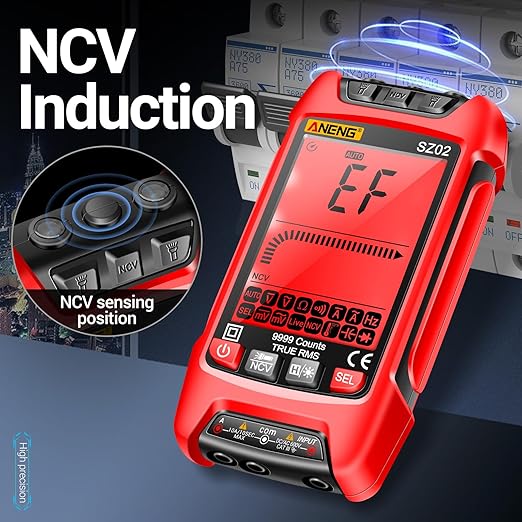 ANENG SZ02 Multimeter,Digital Voltage Tester Meter,TRMS 9999 Counts Voltmeter Measures ac/dc Current,Voltage,NCV,Resistance,Continuity,Capacitance,Diodes,Auto-Ranging Ohm,Amp Electrical Tools