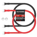 VOLTWORKS 4 AWG Gauge Red + Black Pure Copper Battery Inverter Cables Solar, RV, Car, Boat 4ft 3/8 in Lugs
