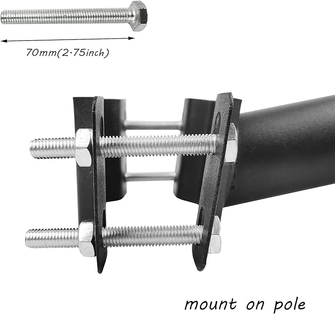 Street Light Pole,Street Light Mounting Arm Black Metal Thickened Pipes Rustproof Waterproof Barn Light Fixture Adaptor Outdoor Arm for Led Light,Wall Mounted (12 inch Black Thicken)