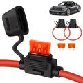 MulWark 2 Pack 10 Gauge Tinned Copper Marine Wire Waterproof IP67 Inline Fuse Holder Pigtail Blade Fuse Block Relay with 40AMP Automotive Fuses Set for Car Truck ATV Boat Motorbikes