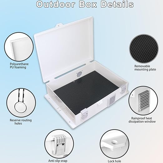 Outdoor Electrical Junction Box, Ventilation and Heat Dissipation ABS Plastic Project Enclosure with Internal Mounting Panel 15.7"x 11"x 4.1"