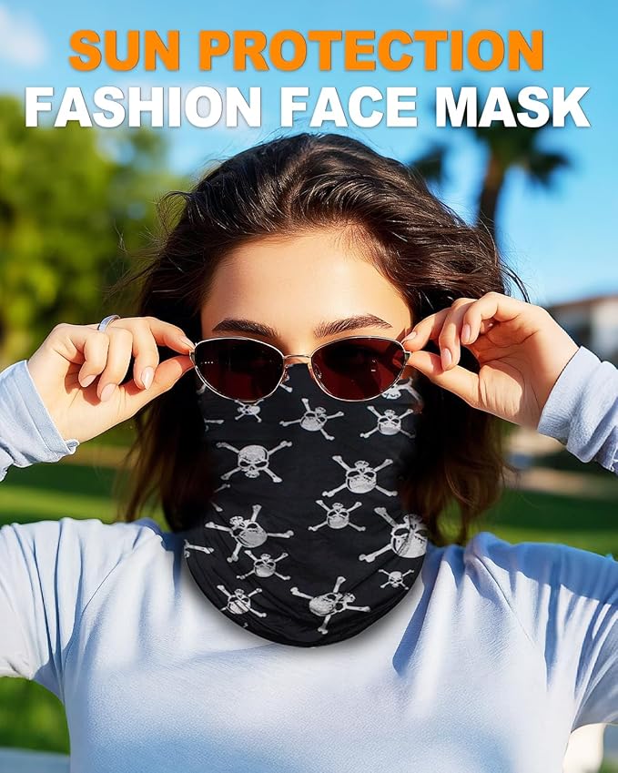 4Pack Neck Gaiter for Men Women Face Cover Mask Head Wrap Balaclava Headwear Bandana Headband Magic Scarf