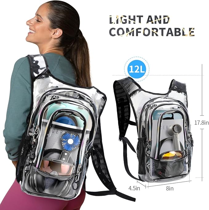 Hydration Pack, Hydration Backpack with 2L Hydration Bladder, Festival Essential Water Backpack, Lightweight Hydration Bag Hydropack Hydro for Running, Biking, Music Festival Gear, Rave