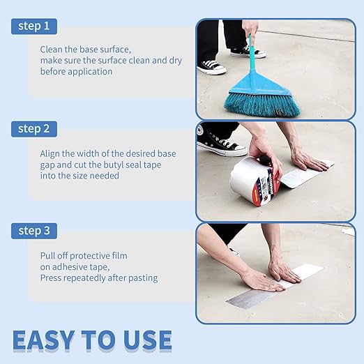 4" W X 16.4'L Waterproof Tape for Leaks Aluminum Butyl Tape with Adhesive for RV Repair, Glass Repairs, Air Mattress Patch, Window Caulking, Boat Sealing, Roof Patching