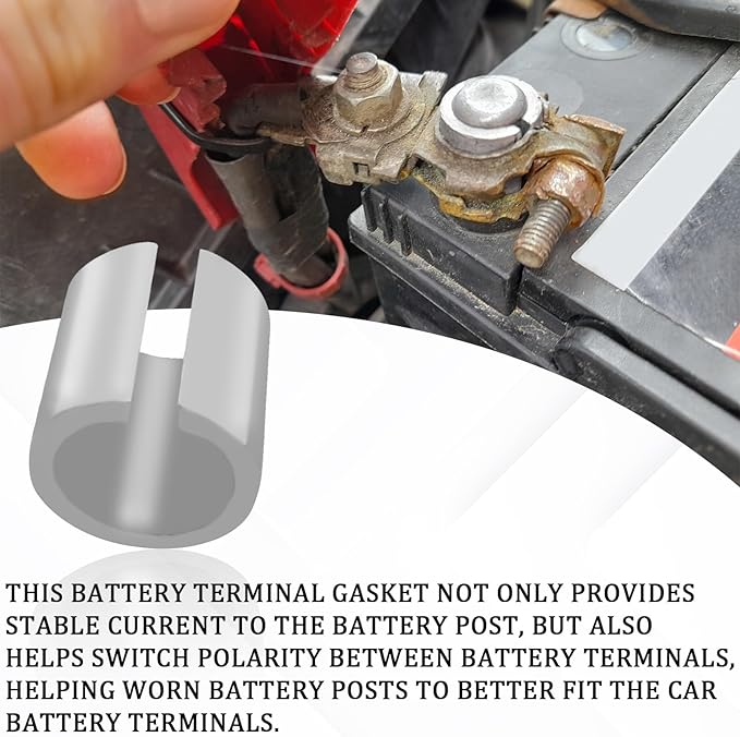 2Pair Battery Terminal Shim Battery Post Shims Adaptor Sleeves Positive & Negative Converter Post Terminal Connector, Universal Pure Lead Anode Cathode Sleeves SUV Truck Car Accessories