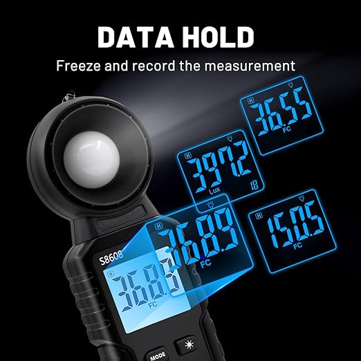 Mcbazel Digital Illuminance Light Meter, Photometer Light Intensity Sense Tester with LCD Display,Lux Meter Range up to 200,000 Lux for Grow Plants/Photography/Indoor/Garden