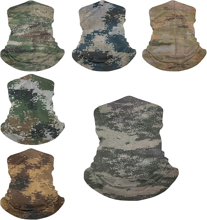 6 Pack Neck Gaiters Tube UV Face Mask Bandana Balaclava Shiesty Magic Scarf Headwear Headbands Wraps for women