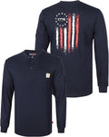 BOCOMAL FR Shirts Henley 7oz Midweight Fire Resistant Clothing NFPA2112 CAT2 Men's Flame Retardant Work Shirt