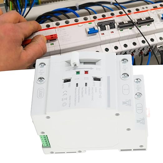 ATS Power Automatic Transfer Switch 32A Construction, Easy Installation for Home and Office Applications (110VAC)