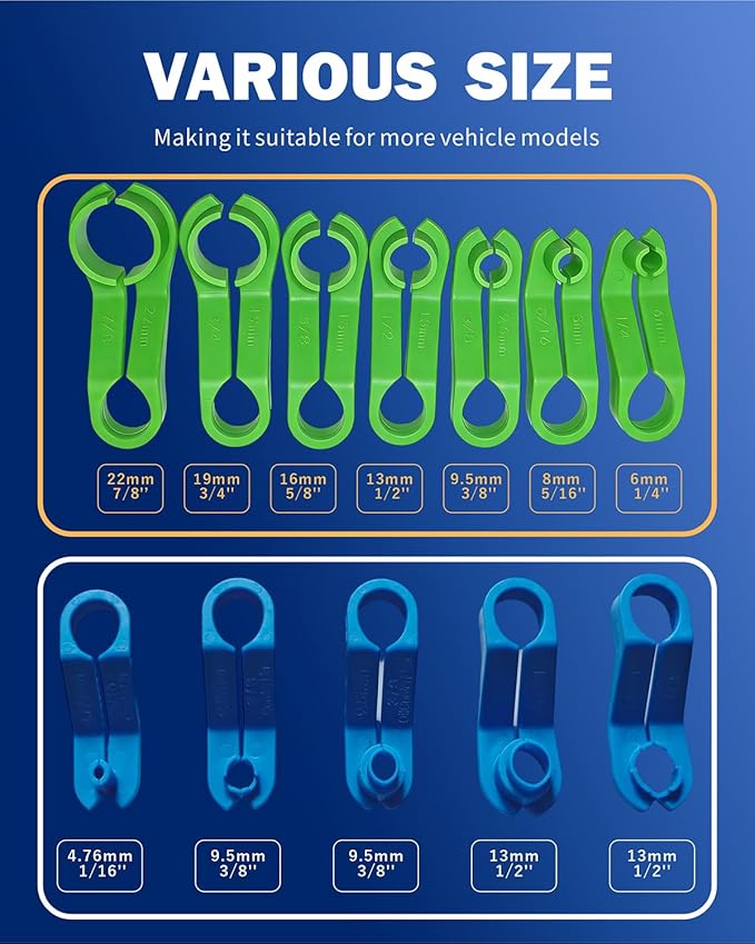 45pcs Master Quick Disconnect Tool Set Fuel Line Disconnect Tool Kit for Automotive A/C Fuel & Transmission Systems, Fuel Line Removal and Separator Tool Compatible with GM Ford Chrysler