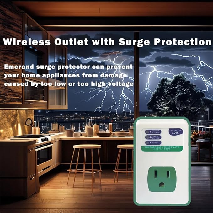 Electronic Voltage Protector(Surge Protector) Household Appliance Voltage Protection OverVoltage and UnderVoltage Protection Socket Surge Protector for Refrigerator E39-120V