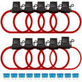 MuHize Inline Fuse Holder 12V - Upgraded 16 Gauge Automotive ATC/ATO Standard Fuse Holders with 15 AMP Standard Blade Fuses(10 Pack)