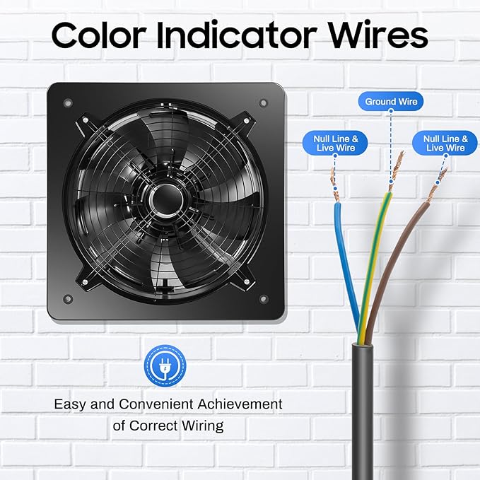 16'' Explosion Proof Exhaust Fan, 300W 4700CFM Industrial Axial Flow Fan Utility Blower Ventilator Fan Extractor Factory Extraction Ventilation for Garage Shops Kitchen, 2800RPM