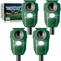 Solar Ultrasonic Animal Repellent Outdoor - Deer Repellent Devices with Motion Sensor & Flashing Lights, Waterproof Deterrent for Yard Garden to Repel Cats, Squirrels, Raccoons