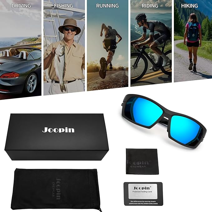 Joopin Sports Sunglasses Polarized UV400 Protection Wrap Around Sun Glasses Shades for Men Women