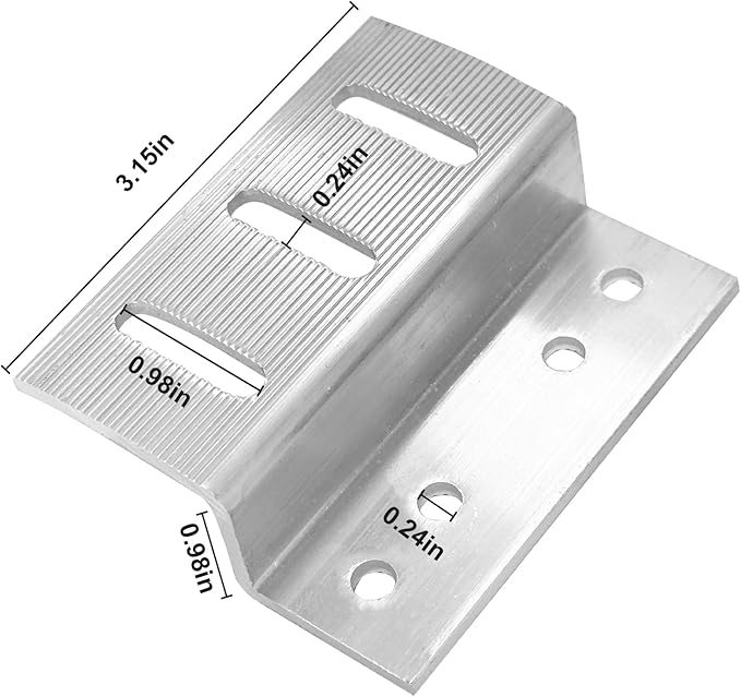 Newpowa Solar Panel Mounting Z Brackets, with Nuts and Bolts, Designed for PRO Series, Sliver, 4 Units per Set